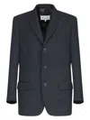 Maison Margiela Single-breasted Wool Blazer In Blue