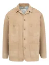 Maison Margiela Herringbone Weave Cotton Sports Jacket In Neutral