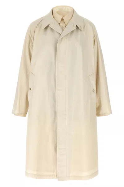 Maison Margiela Men Layered Trench Coat In Beige