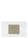 Maison Margiela Black Leather Cardholder In Grey