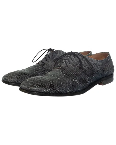 Pre-owned Maison Margiela Men's Leather Lace-up Shoe (authentic Pre-loved) In Black