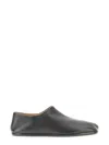 Maison Margiela Tabi Grey Branded Leather Slip On In Black