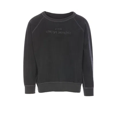 Maison Margiela Men Logo Sweatshirt In Gray