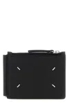 Maison Margiela Black Leather Card Holder In Black