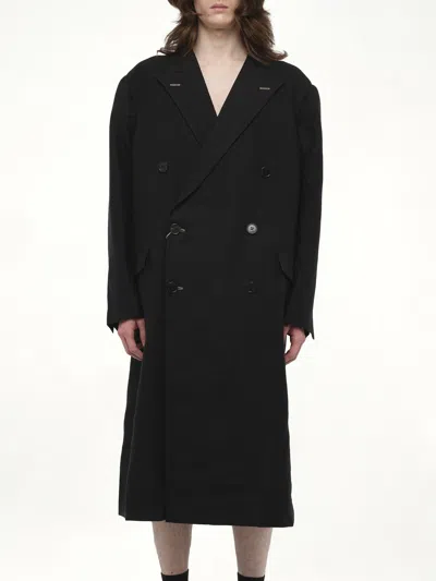 Maison Margiela Men's Long Coat In Black