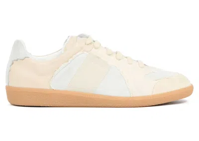 Pre-owned Maison Margiela Men's  Replica Inside Out Low Reversed Replica Sneakers In Cream In White