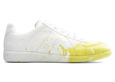 Pre-owned Maison Margiela Men's  Replica Paint Splatter Sneakers In White/cedro
