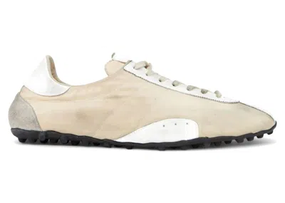 Pre-owned Maison Margiela Men's  Sprinters Low Antique Sneakers In Antique In Yellow Pale/white/antique White In Multi