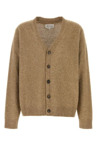 MAISON MARGIELA MAISON MARGIELA MEN MELANGE CAPPUCCINO WOOL BLEND CARDIGAN