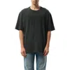 Maison Margiela Topstitched Logo Oversized T-shirt In Washed Black