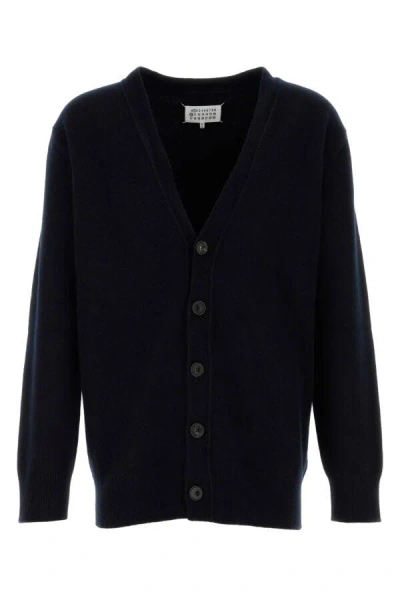 Maison Margiela Men Midnight Blue Wool Cardigan