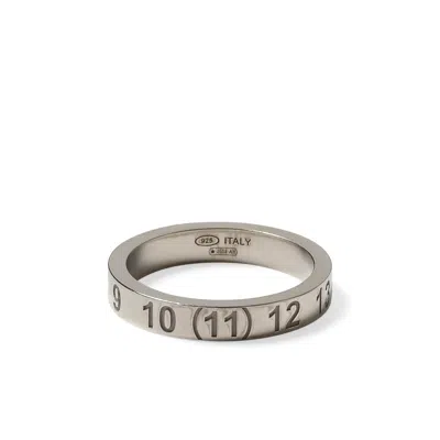 Maison Margiela Men's Numerical 4mm Ring In Silver