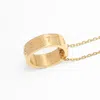 Maison Margiela Men's Numerical Ring Necklace In Yellow Gold