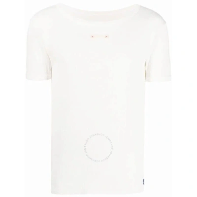 Maison Margiela Men's Off White Four-stitch Detail T-shirt