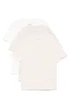 Maison Margiela Neutral-hued T-shirt Set With Distinctive Stitch Logo In Powder