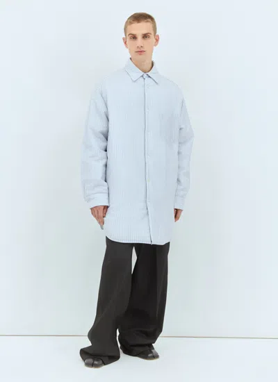 Maison Margiela Men Padded Stripe Shirt In Blue