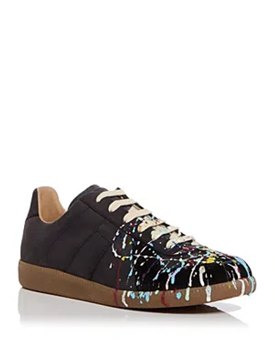 Maison Margiela Replica Painter Leather Low-top Trainers In Black
