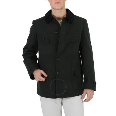 Maison Margiela Men's Petrol Waxed Cotton Sports Jacket In Black