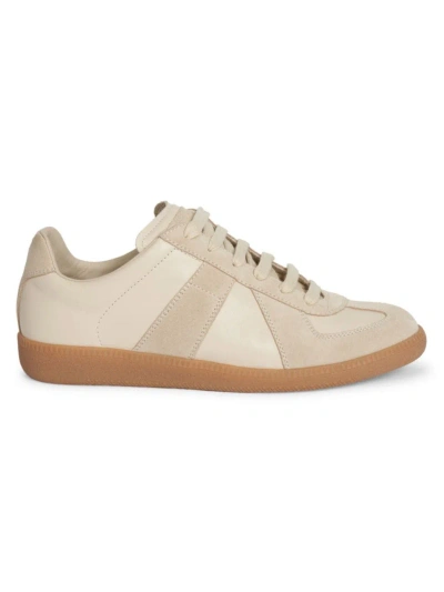 Maison Margiela Replica Sneakers In Beige Suede And Leather In Neutrals
