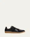 Maison Margiela Replica Suede Leather Gum Sole Sneakers In Black