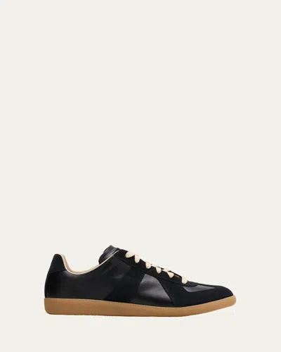 MAISON MARGIELA MEN'S REPLICA LEATHER LOW-TOP SNEAKERS
