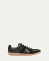Maison Margiela Replica Suede Leather Gum Sole Sneakers In Black