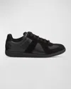 Maison Margiela Low Top Sneakers Featuring Suede Panels In Black