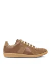 Maison Margiela Brown Suede Panel Low-top Sneakers In Brown