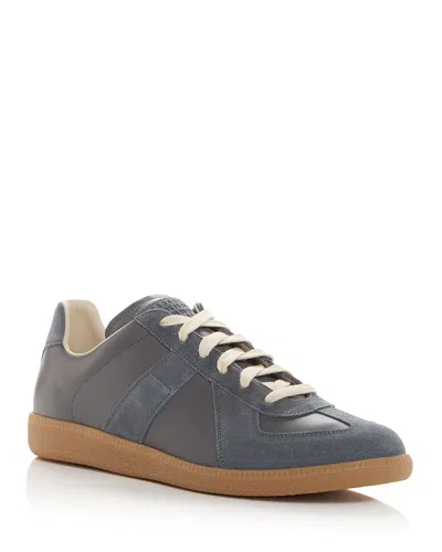 Maison Margiela Leather-suede Replica Sneakers In Gray