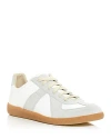 Maison Margiela Off White Leather And Grey Suede Replica Sneakers In Off White