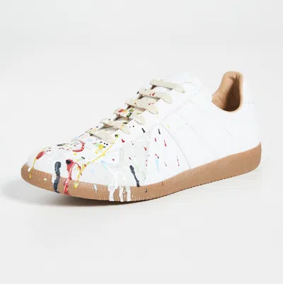 Pre-owned Maison Margiela Men Replica Paint Drop Sneakers / S57ws0240 P1892 In Painted Grey