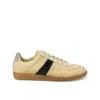 Maison Margiela Replica Leather And Suede-trimmed Twill Sneakers In Black/yellow