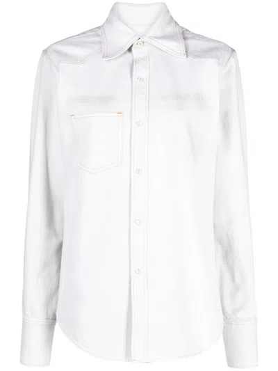 Maison Margiela Men's Selvedge Denim Shirt In White