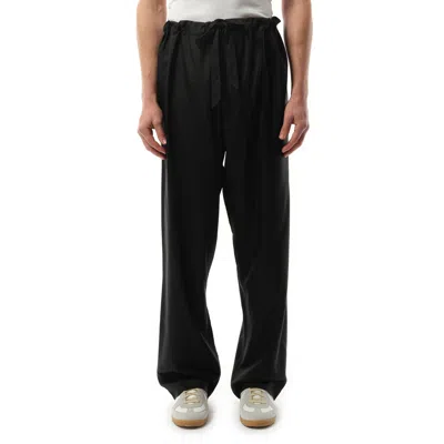 Maison Margiela Men's Silk Popeline Pants In Black