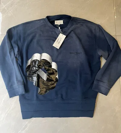 Pre-owned Maison Margiela Men's Smog Blue Sweatshirt (size Medium)
