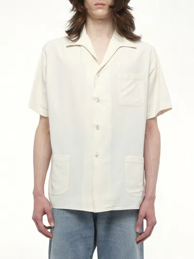 Maison Margiela Men's Soft Short Sleeve Shirt In Neutral