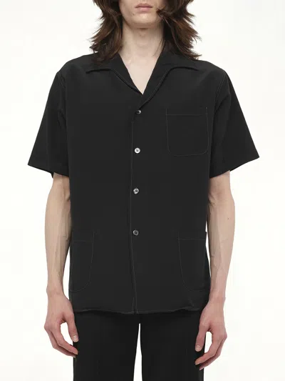 Maison Margiela Men's Soft Short Sleeve Shirt In Black