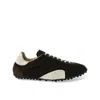 Maison Margiela Sprinters Branded Canvas And Suede Low-top Trainers In Black/white/anthracite