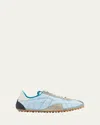 Maison Margiela Quilted Low-top Sneakers With Suede Overlays And Gum Rubber Sole In Blue