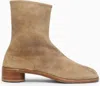 Maison Margiela Tabi 50mm Suede Boots In Beige