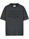Maison Margiela Topstitched Logo Oversized T-shirt In Black
