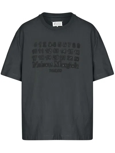 Maison Margiela Black Cotton Oversize T-shirt In Gray