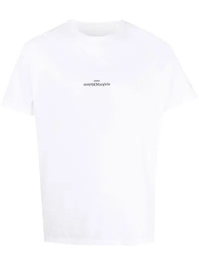 Maison Margiela Distorted Logo T-shirt In White