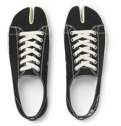 Pre-owned Maison Margiela Men Tabi Canvas Low Sneakers / S57ws0252 P1875 In Black