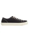 Maison Margiela Tabi Cotton Canvas Low Top Sneakers In Black White