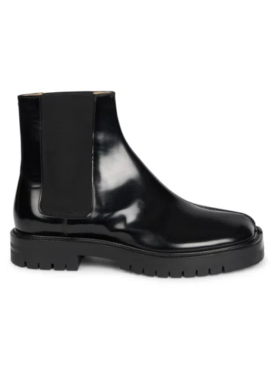 MAISON MARGIELA MEN'S TABI LEATHER ANKLE BOOTS