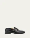 Maison Margiela Men Black Leather Tabi Loafers In Black