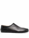 Maison Margiela Beige Leather Slip-on With Tabi Cut And Leather Sole For Men In Black