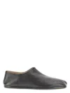 Maison Margiela Tabi Grey Branded Leather Slip On In Black