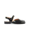 Maison Margiela Tabi Ankle-strap Leather Sandals In Black